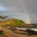 Rainbow over Barra beach in Salvador da Bahia