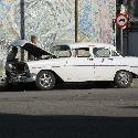 Car repair, frequent view in Cuba