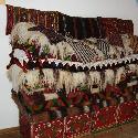 Blankets and cloths with traditional Bulgarian patterns