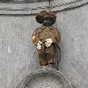 Manneken Pis in Brussels with a costume