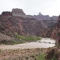 The two bridges over Colorado river in Grand Canyon National Park