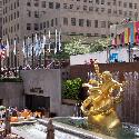 The golden statue in front of the Rockefeller Center