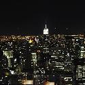 Panoramatic view of New York City at night from the top of the Rockefeller Center