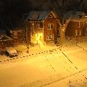 Snowy Aberdeen St. at night