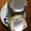 Sliced young coconut