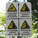 Warning sign at Montmorency Falls