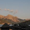 Medicine lake at sunset, Jasper National Park, AB