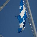 The Quebec flag on our boat